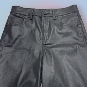 EXPRESS Women’s 2 Black Waxy High Rise Straight Ankle Jeans